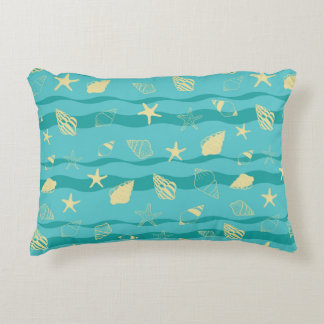 Coussins Décoratifs Coastal Waves & Seashell Pattern