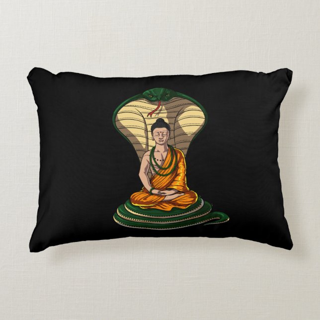 Coussins Décoratifs Cobra Serpent Bouddha Zen Yoga Méditation (Devant)