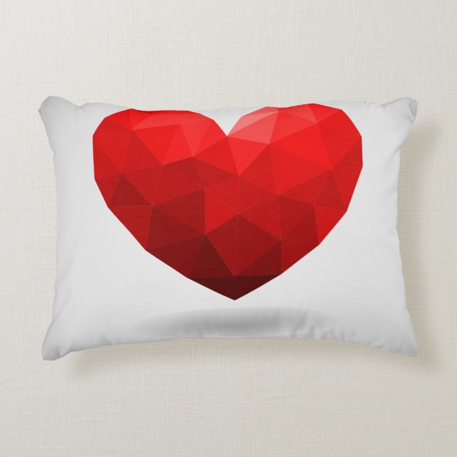 Coussins Décoratifs Coeur d'amour bas poly valentine (Devant)