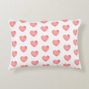 Coussins Décoratifs Coeur d'aquarelle rose motif