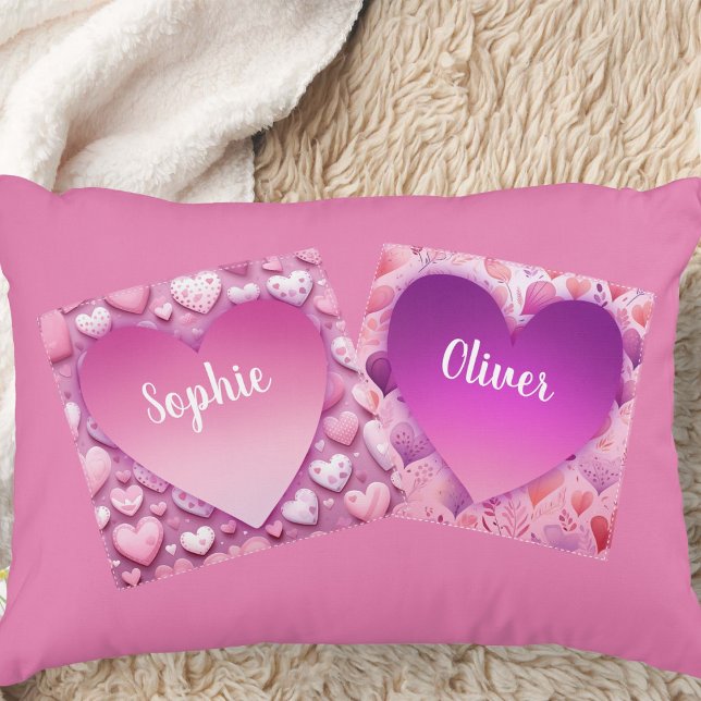 Coussins Décoratifs Cœur de couple personnalisé (Créateur téléchargé)
