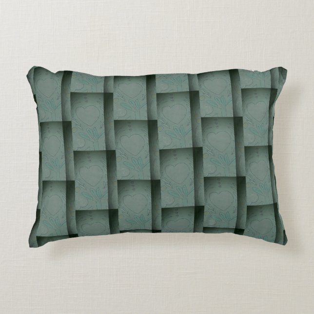 Coussins Décoratifs Coeurs de Nana (noir et gris) (Devant)