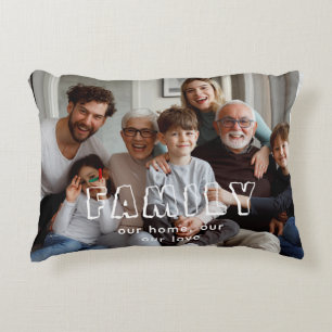 Coussins Décoratifs Collage de script familial Chic