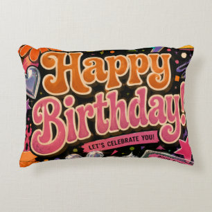 Coussins Décoratifs Conception colorée inspirée de la rétro avec typog