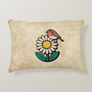 Coussins Décoratifs Conception de marguerite et d'oiseaux