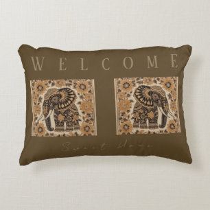 Coussins Décoratifs Conception de style vintage éléphant batik,éléphan