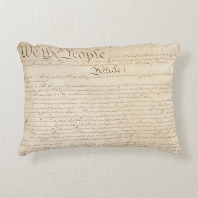 Coussins Décoratifs Constitution des États-Unis, Nous le Peuple (Devant)
