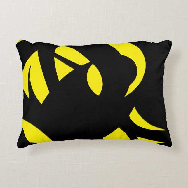 Coussins Décoratifs Contemporain Jaune / Noir (Devant)
