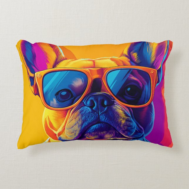 Coussins Décoratifs Cool French bulldog dog with sunglasses (Devant)