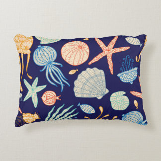 Coussins Décoratifs Coquilles de méduse Poisson Algues Motif