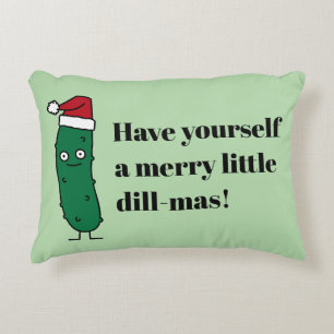 Coussins Décoratifs Cornichon à l'aneth de Noël portant un chapeau de