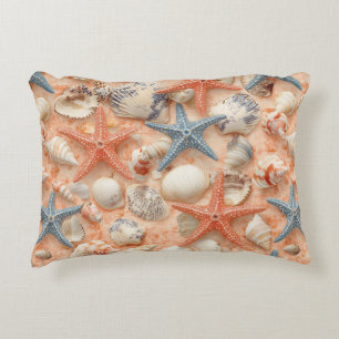 Coussins Décoratifs Côtière rustique - Coquillages, Poissons étoilés,