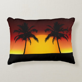 Coussins Décoratifs Coucher de soleil silhouette de palmier tropical