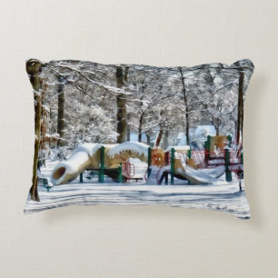 Coussins Décoratifs Cour de récréation hivernale