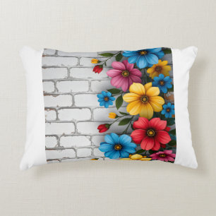 Coussins Décoratifs Couverture Sherpa Mur de Briques Floral