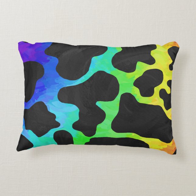 Coussins Décoratifs Cow Black et Rainbow Stuff (Dos)