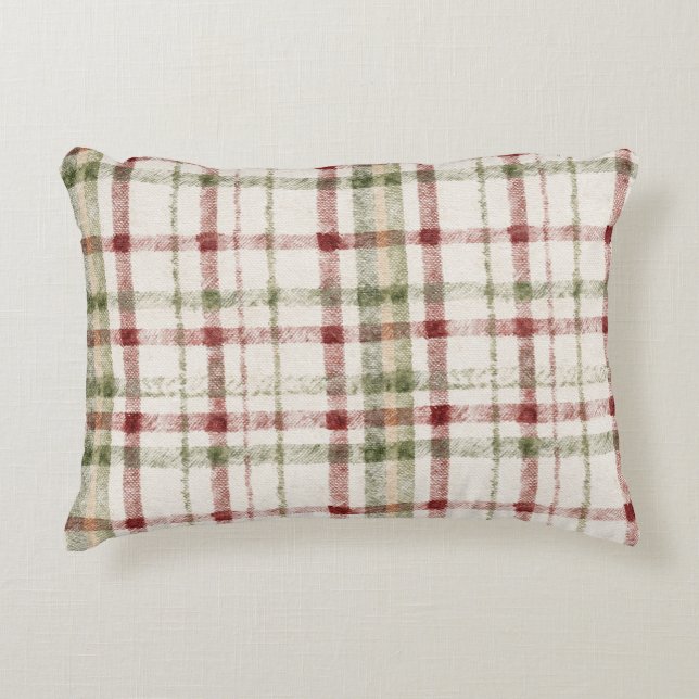 Coussins Décoratifs Cozy Cream Green Red Stripes (Devant)