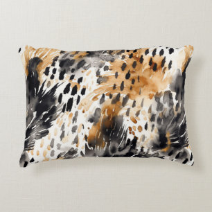 Coussins Décoratifs Crème noire blanche léopard animal