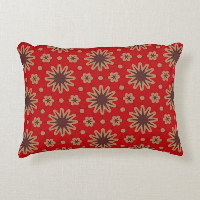 Coussins Décoratifs Crimson Starburst Bloom (Devant)