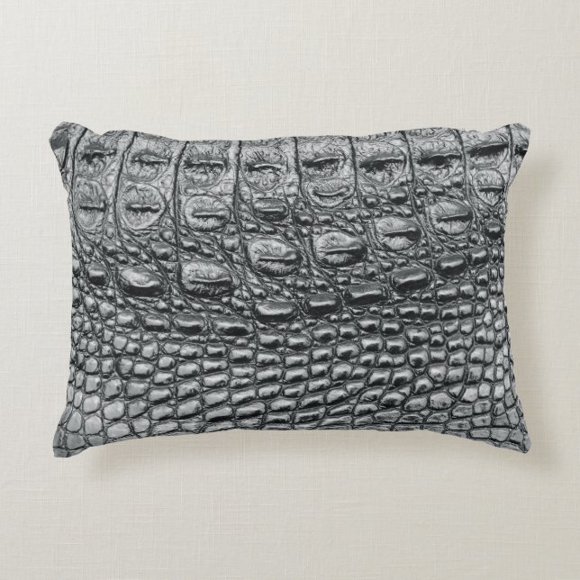 Coussins Décoratifs Crocodile Noir : Météo Noire Mystique (Devant)