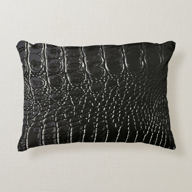COUSSINS DÉCORATIFS CUIR CROCODILE (Devant)