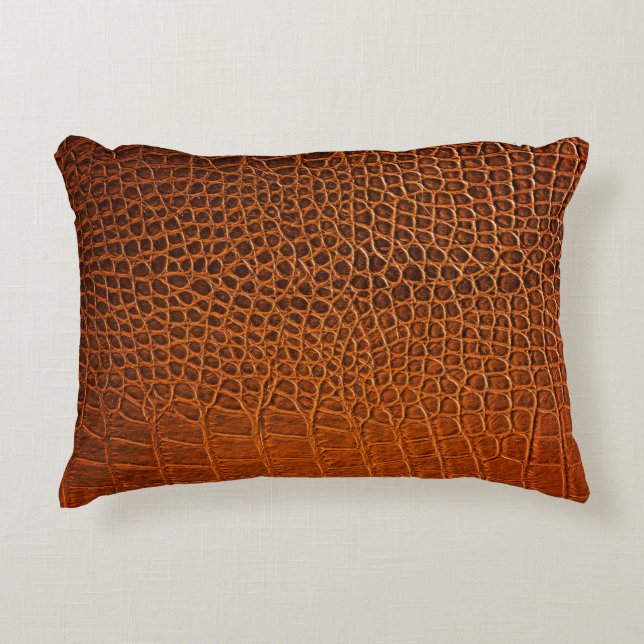 Coussins Décoratifs Cuir de crocodile Brown (Devant)