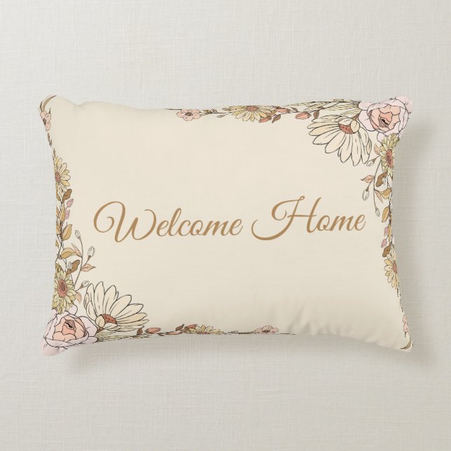 Coussins Décoratifs Customizable "Welcome Home" Botanical Pillow (Devant)