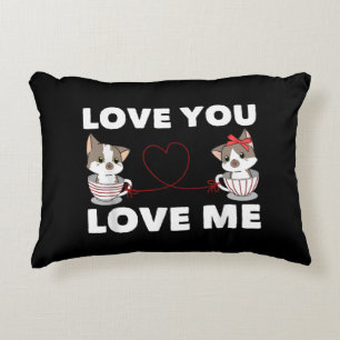Coussins Décoratifs Cute Coeur Chat Aimer Romantique Couple Kitten Ama