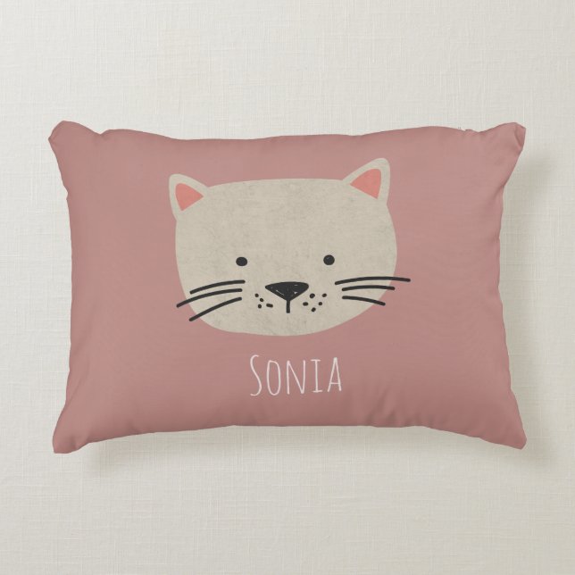 Coussins Décoratifs Cute face de chat Whimsical (Devant)