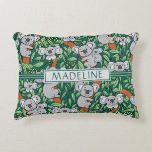 Coussins Décoratifs Cute Koala Motif Personnalisé Hunter Green