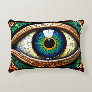 Coussins Décoratifs Cute Mosaic Vitre Tissu Design oeil