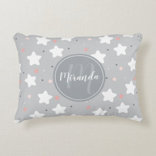 Coussins Décoratifs Cute Night Sky with Custom Monogram et nom