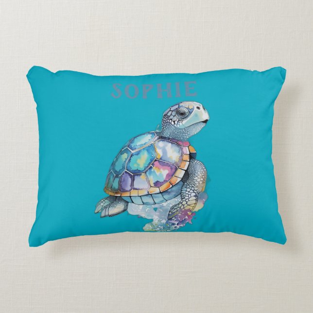 Coussins Décoratifs Cute Turtle Green Baby Nursery (Devant)