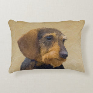 Coussins Décoratifs Dachshund (À poils durs) Peinture Chien Art origin