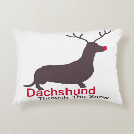 Coussins Décoratifs Dachshund À Travers La Neige