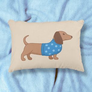 Coussins Décoratifs Dachshund Wiener Dog Blue Star Sweat sur le beige
