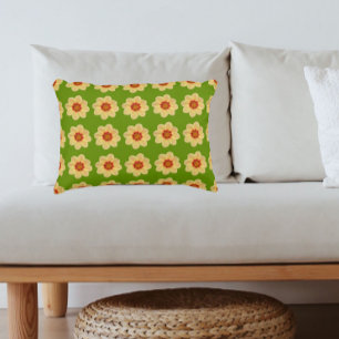 Coussins Décoratifs Dahlia jaune motif floral sur vert