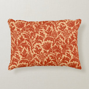 Coussins Décoratifs Damassé de chardon de William Morris, mandarine