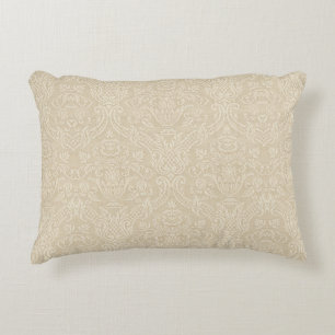 Coussins Décoratifs Damassé élégante florale beige de papier peint