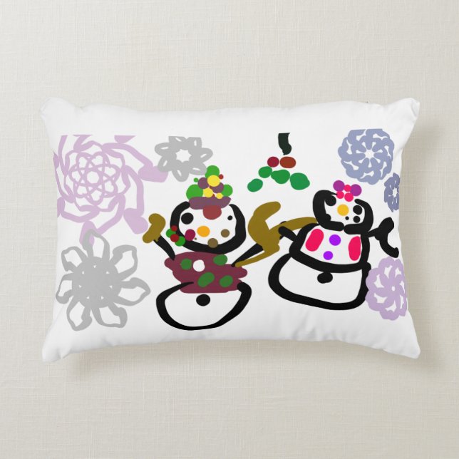 Coussins Décoratifs Dance Snowman and Snowwoman (Devant)