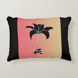 Coussins Décoratifs Dégradé Pastel Fleurs Noires