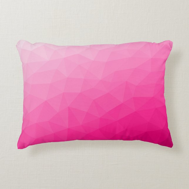 Coussins Décoratifs Dégradé rose chaud Motif de maille géométrique (Devant)