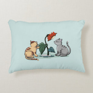 Coussins Décoratifs Délice d'été des chatons vert mousse de mer