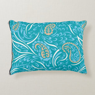 Coussins Décoratifs Design complexe de tissu turquoise avec cachet