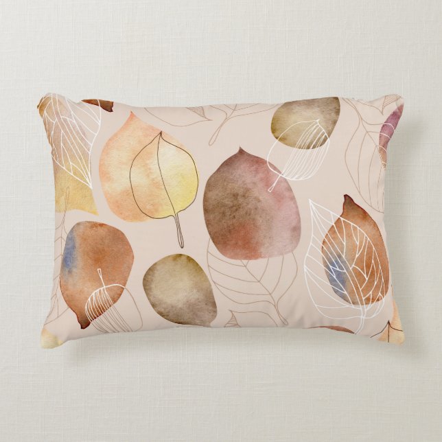 Coussins Décoratifs Design d'automne de feuille d'aquarelle graphique (Devant)