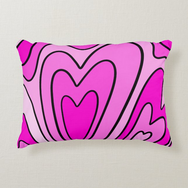 Coussins Décoratifs Design de coeur rose (Devant)