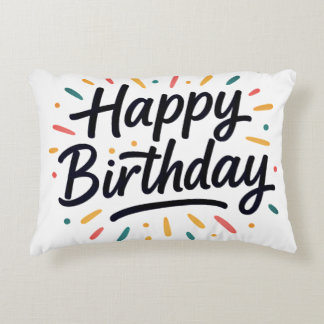 Coussins Décoratifs Design élégant de calligraphie d'anniversaire