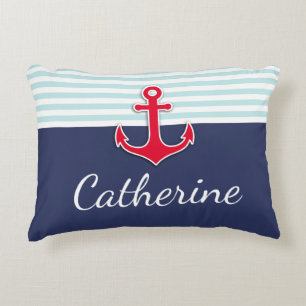 Coussins Décoratifs Design nautique bleu foncé Personnalisé