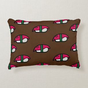 Coussins Décoratifs Dessin Kawaii Sushi, Riz de Poisson et Algues