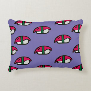 Coussins Décoratifs Dessin Kawaii Sushi, Riz de Poisson et Algues